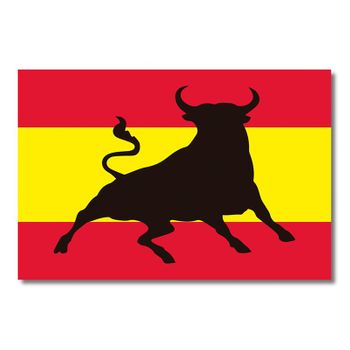 Adh06594 Pegatina Toro Bandera España 1 Ud Para Coche, Casa, Ordenador, Etc...
