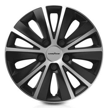 Tapacubos Goodyear Monaco Negro Plateado 15" (4 Uds)