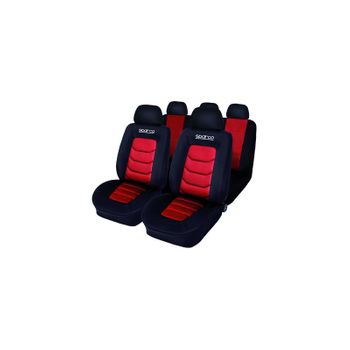 Fundas de asiento coche rojas. Cubiertas protectoras universal para los 5  asientos del automóvil - Cablematic