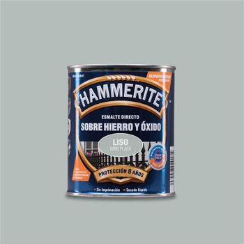 Esmalte Directo Sobre Hierro Y Óxido Hammerite Liso Gris Plata 750ml