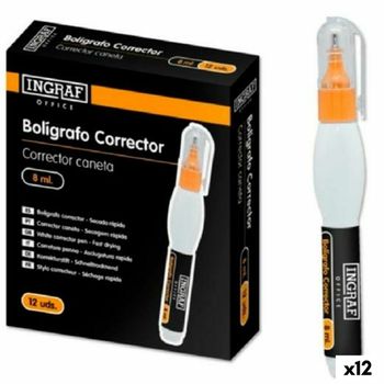 Lápiz Corrector Ingraf 8 Ml (12 Unidades)