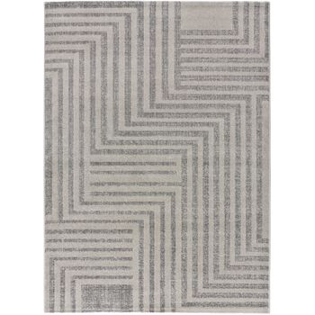 Alfombra Geométrica - Atticgo - New York - Plata, 80x150 Cm