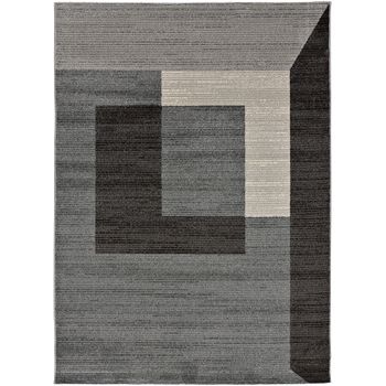 Alfombra Geométrica - Atticgo - New York - Gris, 80x150 Cm