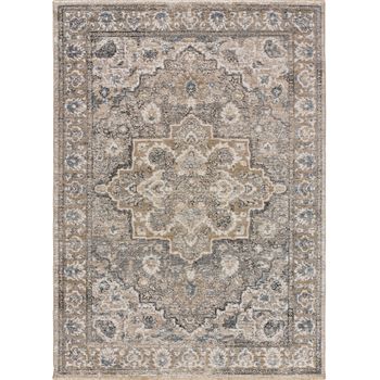 Alfombra Vintage En Poliéster - Atticgo - Saida - Gris, 133x200 Cm