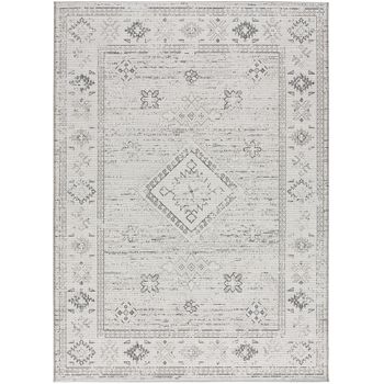 Alfombra De Exterior Estilo Vintage - Atticgo - Ballik - Gris, 77x150 Cm