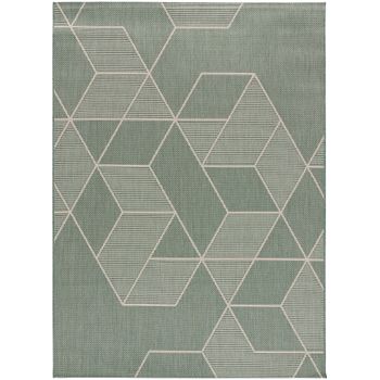 Alfombra De Exterior De Estilo Geométrico - Atticgo - April - Aqua, 80x150 Cm