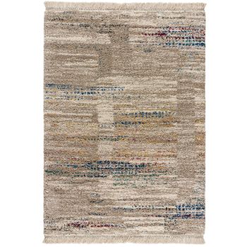 Alfombra De Pelo Largo Con Flecos - Atticgo - Yebel - Multicolor, 135x190 Cm