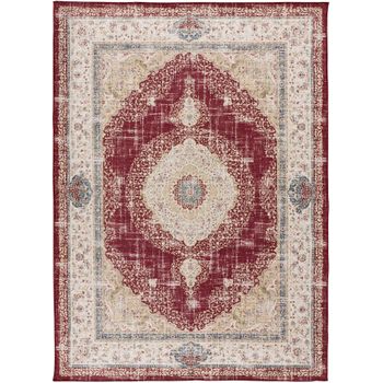 Alfombra Vintage Plegable - Atticgo - Neila - Rojo, 80x150 Cm