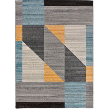 Alfombra Geométrica - Atticgo - Monic - Multicolor, 80x150 Cm