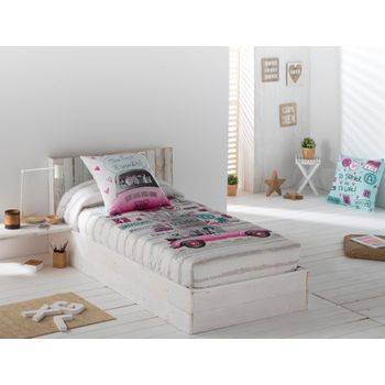 Edredon Ajustable Candy Color Unico Cama De  090