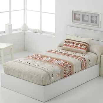 Edredón Nórdico Velour Cama 135 cm TEX HOME Flores Verde