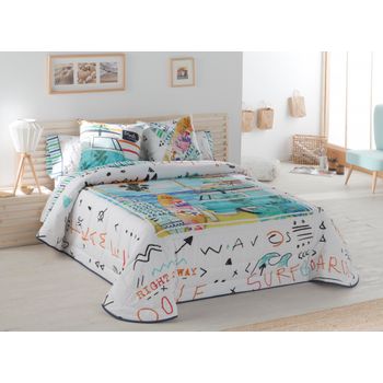 Colcha Bouti Beach Color Unico Cama De  90 Cm.