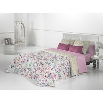 Colcha Bouti Reversible Y 2 Fundas De Cojín Donegal Maldivas Cama 150 Cm  Cotton Feeling con Ofertas en Carrefour