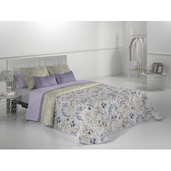 Colcha Bouti Mesina Color Malva Cama De 90 Cms.