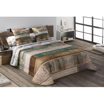 Colcha Bouti Rustic Color Unico Para Cama De 90 Cms.