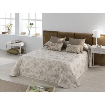 Colcha Bouti Relleno 90 Grs Tejido Jacquard Fantasy Oro Para Cama De 90 Cm