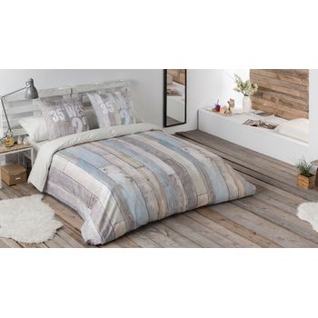 Conjunto De Funda Nórdica Y Fundas De Almohada 100% Algodón Percal Rita  Color Piedra Para Cama De 150 Cm con Ofertas en Carrefour