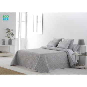 Colcha Bouti Tejido Jacquard Ferrara Gris Para Cama De 120 Cm