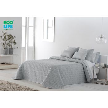 Colcha Bouti Relleno 120 Grs Tejido Jacquard Kim Gris Para Cama De 120 Cm