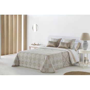 Colcha Bouti Estampado Rivoli Oro Para Cama De 160 Cm Relleno Ligero Ligero