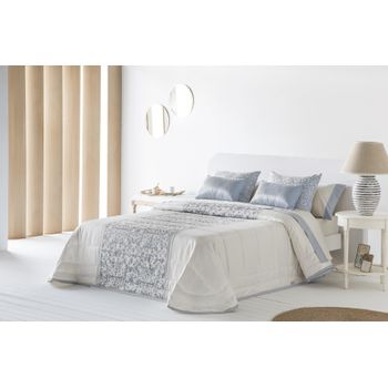 Colcha Bouti Estampado Elite Perla Para Cama De 105 Cm Relleno Ligero Ligero