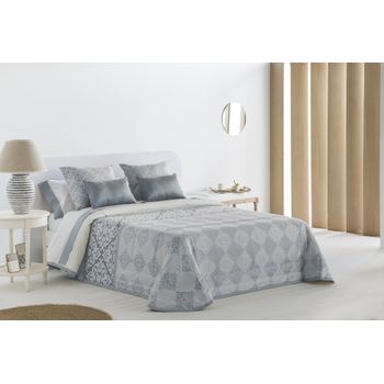 Colcha Bouti Estampado Rivoli Perla Para Cama De 90 Cm Relleno Ligero Ligero