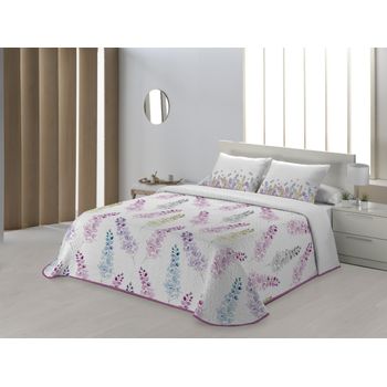 Colcha Bouti Estampado Elian Blanco Para Cama De 135 Cm