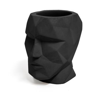 Balvi Portalápices The Head Color Negro Forma De Cabeza Silueta Geométrica Cemento