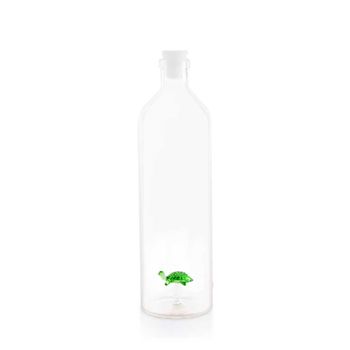 Balvi Botella Turtle Para Agua Contiene Figura De Tortuga Con Tapón De Silicona Borosilicato 30cm