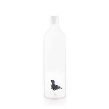 Balvi Botella Seal Para Agua Contiene Figura De Foca Con Tapón De Silicona Borosilicato 30cm