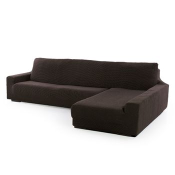 Funda Súper Elástica Para Sofá Chaise Longue Derecha Brazo Largo Niagara De 210-320 Cm Color Marron