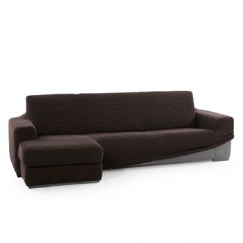 Funda Tejido Elástico Chaise Longue Izquierdo Niagara Brazo Corto 210 - 320 Cm. Color Marron