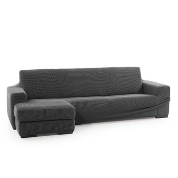 Funda Tejido Elástico Chaise Longue Izquierdo Niagara Brazo Corto 210 - 320 Cm. Color Gris Oscuro