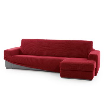 Funda Tejido Elástico Chaise Longue Derecho Niagara Brazo Corto 210 - 320 Cm. Color Rojo