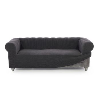 Funda De Tejido Súper Elástico Niagara Sofa 2 Plazas Chester 140 - 180 Cm. Color Gris Oscuro