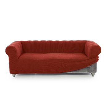 Funda De Tejido Súper Elástico Niagara Sofa 2 Plazas Chester 140 - 180 Cm. Color Caldera