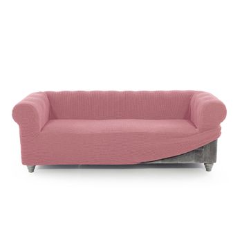 Funda De Tejido Súper Elástico Niagara Sofa 2 Plazas Chester 140 - 180 Cm. Color Rosa Pastel