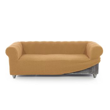 Funda De Tejido Súper Elástico Niagara Sofa 3 Plazas Chester 180 - 230 Cm. Color Amarillo