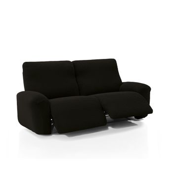 Funda De Tejido Súper Elástico Para Sillón Relax Pies Juntos Niagara 3 Plazas Con 2 Reposapies 200 - 270 Cm Color Negro