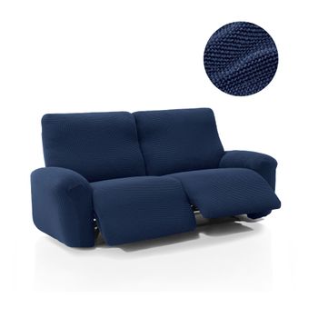 Funda De Tejido Súper Elástico Para Sillón Relax Pies Juntos Niagara 3 Plazas Con 2 Reposapies 200 - 270 Cm Color Marino