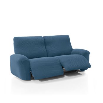 Funda De Tejido Súper Elástico Para Sillón Relax Pies Juntos Niagara 3 Plazas Con 2 Reposapies 200 - 270 Cm Color Celeste