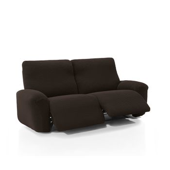 Funda De Tejido Súper Elástico Para Sillón Relax Pies Juntos Niagara 3 Plazas Con 2 Reposapies 200 - 270 Cm Color Marron