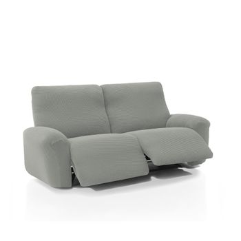 Funda De Tejido Súper Elástico Para Sillón Relax Pies Juntos Niagara 3 Plazas Con 2 Reposapies 200 - 270 Cm Color Gris Claro