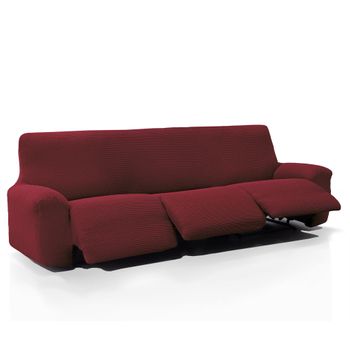 Funda De Tejido Súper Elástico Para Sillón Relax Pies Juntos Niagara 3 Plazas Con 3 Reposapies 210 - 290 Cm Color Burdeos