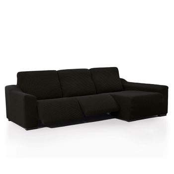 Funda De Sofá Chaise Longue Súper Elástica Niagara Relax Derecha Relax 2 Pies Color Negro