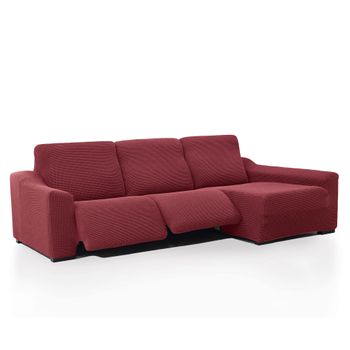 Funda De Sofá Chaise Longue Derecha Con Pies Relax Niagaratejido Jacquard Elástico De 240 A 360 Cm. Color Fuxia Oscuro