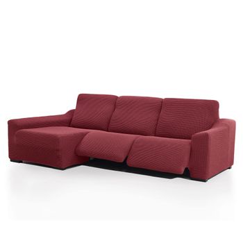 Funda De Sofá Chaise Longue Izquierda Con Pies Relax Niagaratejido Jacquard Elástico De 240 A 360 Cm. Color Fuxia Oscuro