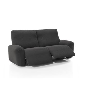 Funda De Tejido Súper Elástico Para Sillón Relax Pies Juntos Niagara 2 Plazas Con 2 Reposapies 160 - 210 Cm Color Gris Oscuro