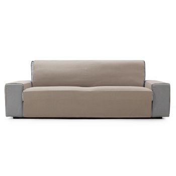 Protector Funda Sofa Cubresofa Dover Jacquard Tacto Algodón.color Lino.  4 Plazas