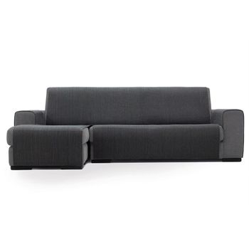 Protector Cubresofa Sofa Chaise Longue Izquierda Doha Extra 280 Cm Tacto Algodón.color Gris Oscuro